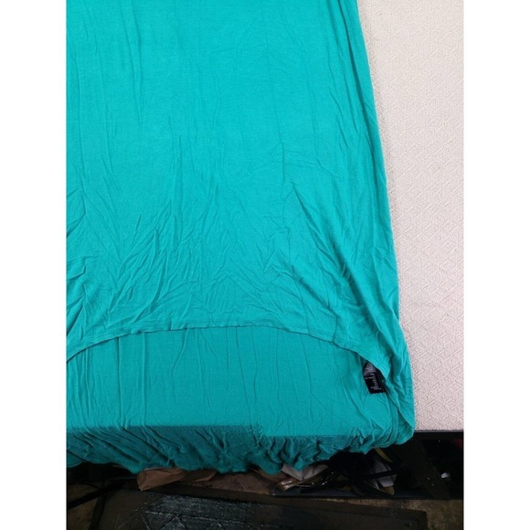 Forever 21 Dress Womens Medium M Scoop Neck Green Polyester Flowy Sleeveless - Picture 5 of 13